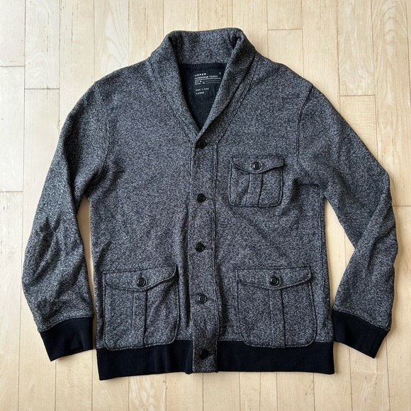J. Crew Other - J. Crew Outerwear Fleece Heather Black Men’s Button Front Cardigan Size Large